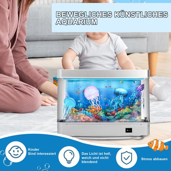 OKWISH Reguliere Aquariumverlichting - LED Aquariumlamp, Nachtlicht met Waterleven Projectie, Decoratieve Verlichting, Multikleur van OKWISH — afbeelding 5