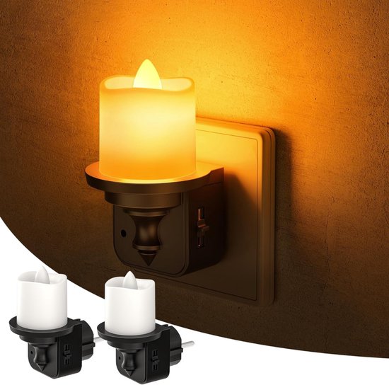 ZRSS® Stopcontact Lampje - Stekkerlamp Instelbare Helderheid - Stekker Lamp - Met Schemeringssensor - 2 Stuks