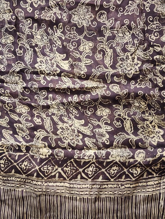 PANASIAM Batik sjaal, oversized sjaal, handgemaakt, elk stuk is uniek, multifunctionele sjaal, lange sjaal, B806 Dropping Blue
