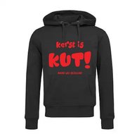 Sweat à capuche unisexe Adultes avec poche kangourou - Fête - Drôle - Texte drôle - Texte - Enterrement de vie de garçon - Noël - Noël "Noël c'est nul mais c'est amusant" | Noir / rouge | taille S