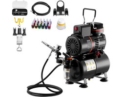 VEVOR Airbrush Pistoolset Luchtcompressor met Slangtank 2 Ventilatoren