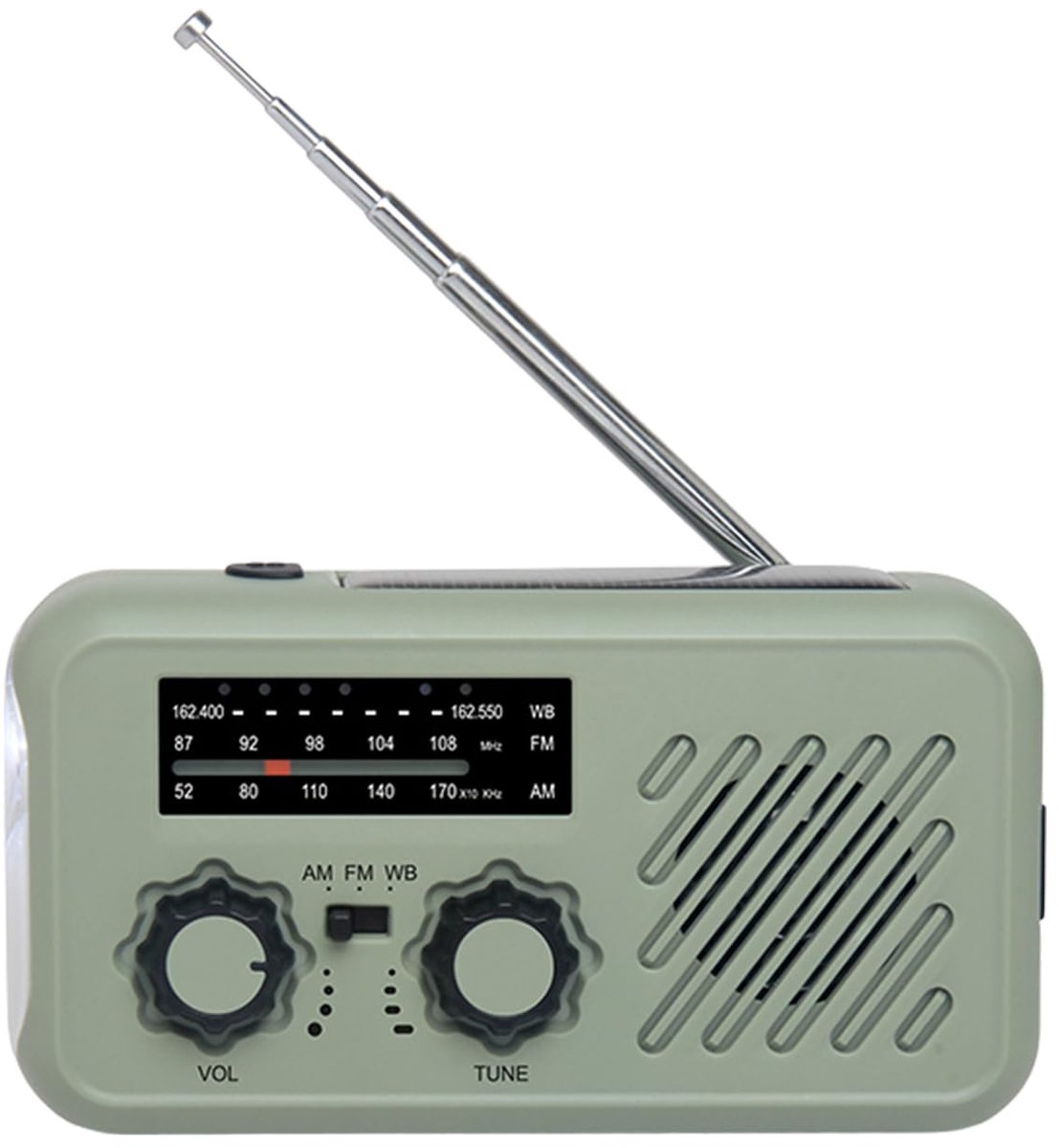 Unyqoos® Draagbare noodradio met zwengel en powerbank voor buitenactiviteiten