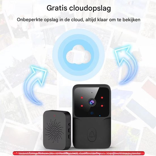 Ynkkvre - Deurbel - Deurspion - Video Deurbel - WiFi Deurbel - HD Camera - Bewegingsdetectie - Tweerichtingsaudio - Smart Home van Ynkkvre — afbeelding 3