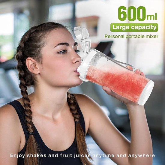 20oz draagbare blender voor shakes en smoothies, 4000mAh elektrische sapcentrifuge, smoothie blender met BPA-vrij en IP67 waterdicht, USB Fresh Juice Blender van Fresh Juice Blender — afbeelding 3
