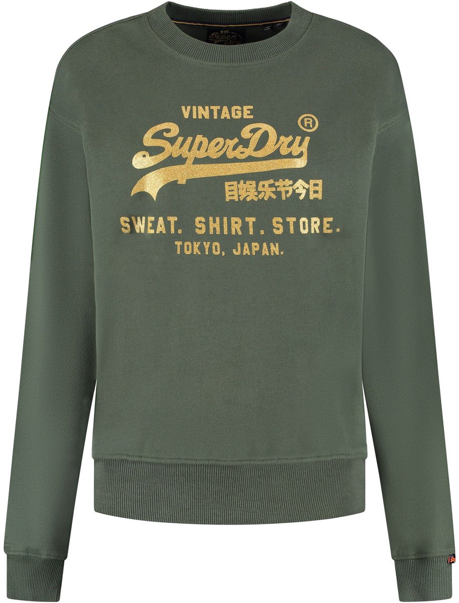 Superdry Embellished Vl Loose Crew Sweater Dames Groen