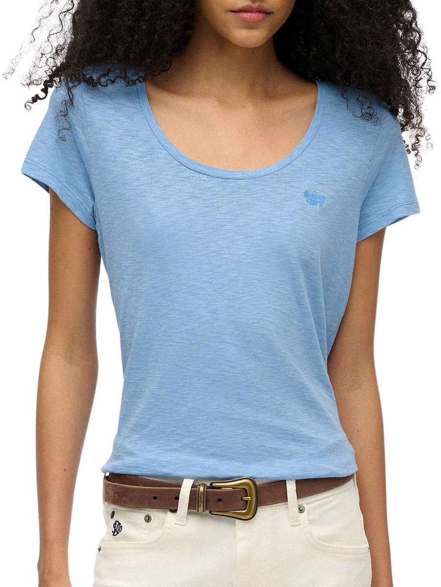Superdry Scoop Neck Shirt Dames Blauw