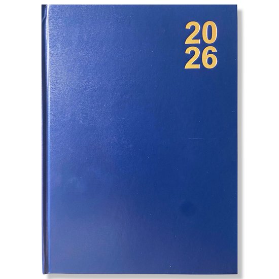 2026 Bureau Afspraken Agenda - Dagagenda 1D/1P - A4 Hardcover Blauw - 21x29cm