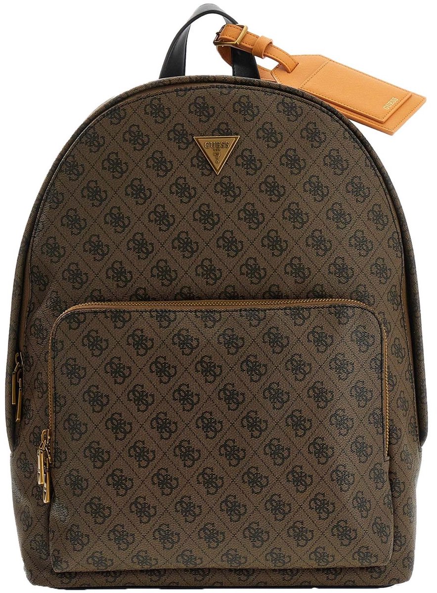 GUESS laptop rugzak rugzak met laptopvak Milano Backpack Coffee bruine