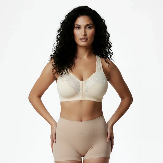 BH Push up femme fermeture devant - BH avec armatures - Taille M - Beige - BH Comfort - soutien-gorge post-opératoire - BH sans armatures - BH rembourré - BH -gorge invisible - Soutien- BH de maintien - Soutien-gorge femme