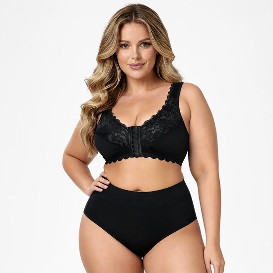 BH Push up femme fermeture devant - BH avec armatures - Taille XL - Zwart - Soutien- BH Comfort - soutien-gorge post-opératoire - BH sans armatures - BH rembourré - BH invisible - Soutien- BH de maintien - Soutien-gorge femme