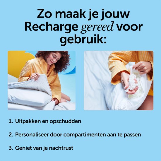 Cloudpillo Hoofdkussen - Recharge - 50x70 cm - Ultiem Comfort - Hotelkwaliteit en Ondersteunend - Perfect voor rug- & buikslapers - Hypoallergeen - Premium Kwaliteit