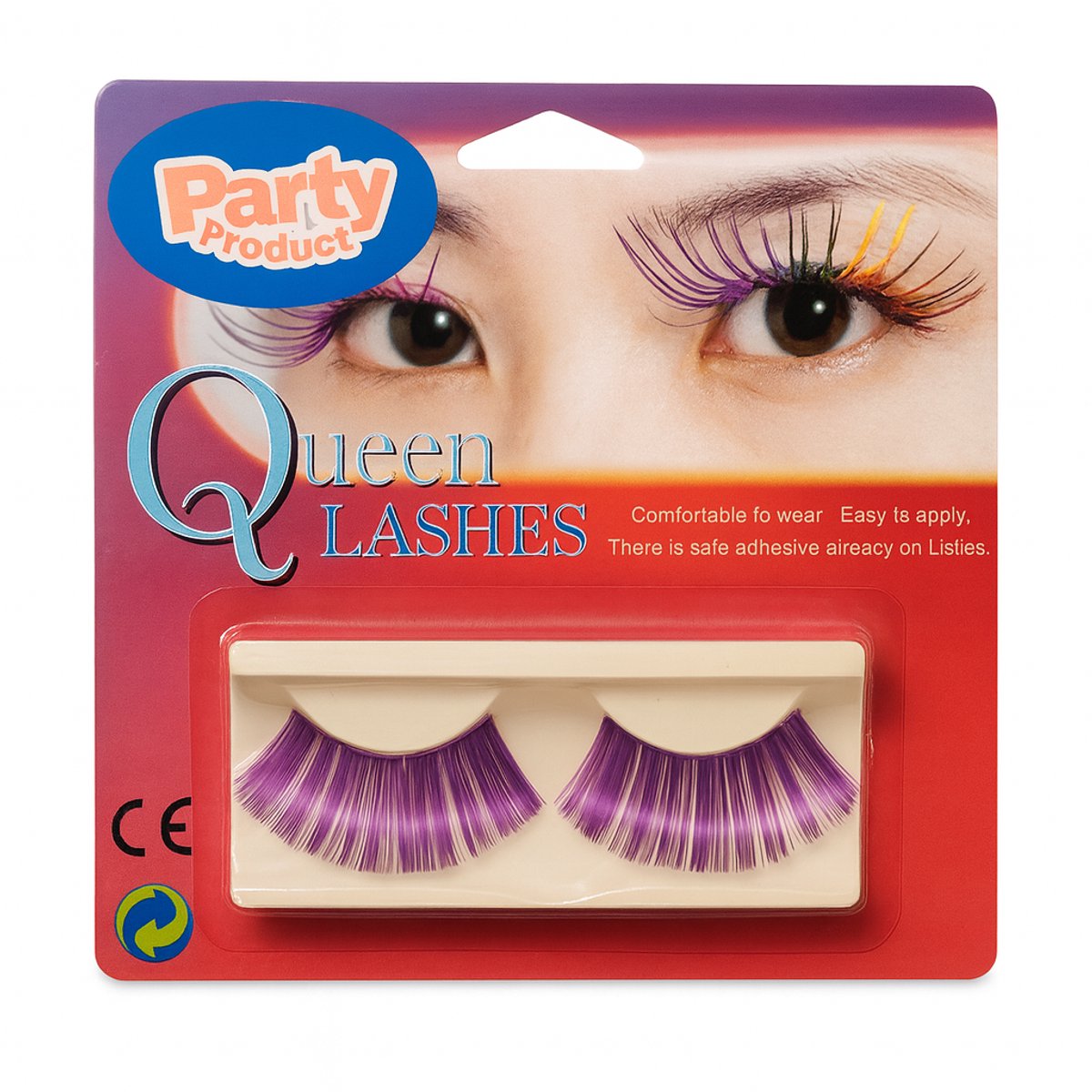 Licht Paarse Nepwimpers – Party Product Queen Lashes – Lange Feestwimpers voor Carnaval, Cosplay & Themafeesten
