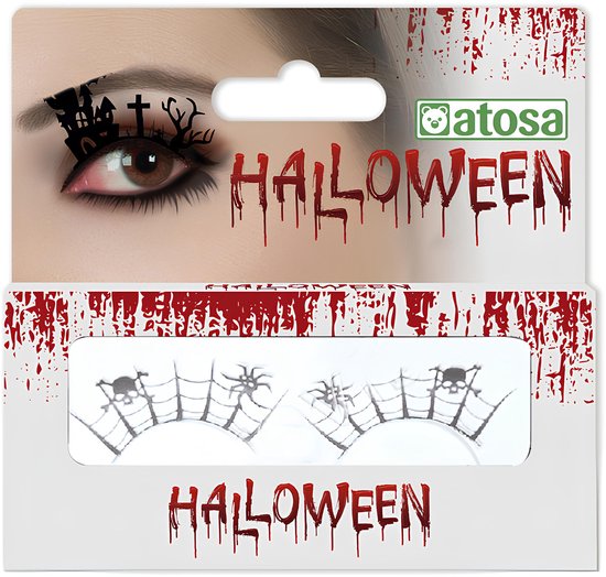 ATOSA - Zwarte spinnenweb nepwimpers voor volwassenen