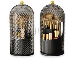 Ainy - Make up organizer diamant zwart transparant 360° draaibaar roterend - waterproof & stofdicht cosmetica opbergbox - elegante decoratie voor slaapkamer. Geschikt voor nagellak accessoires, parfum of makeup kwasten. Kerst cadeau