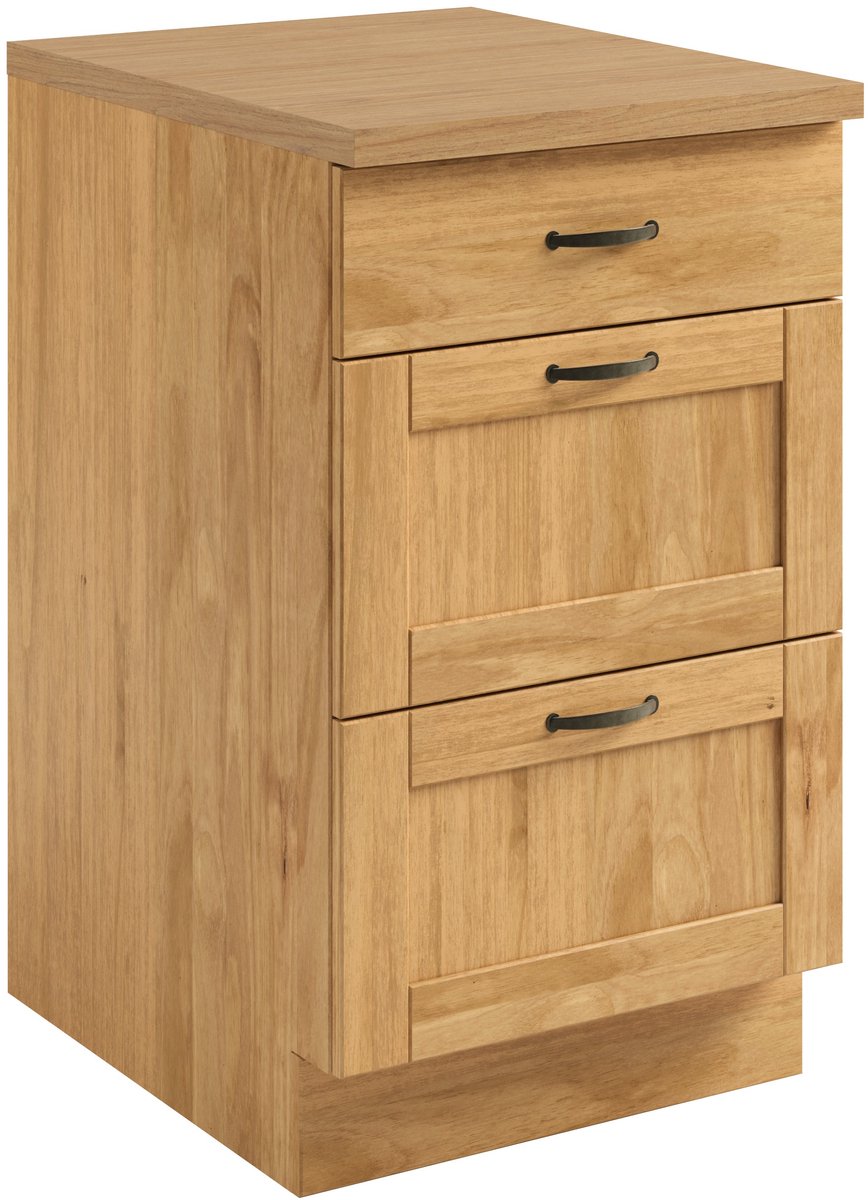 Notio Living Teramo Onderkast met 3 Lades - Massief Grenenhout - 50 x 60 x 85 cm Natuur