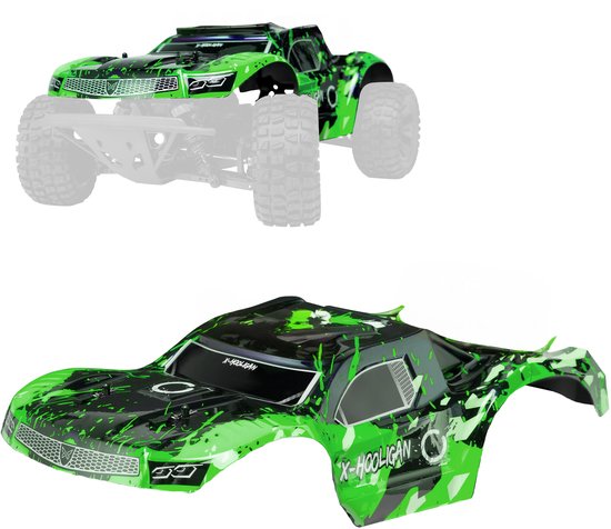 Carrosserie Overmax X-Hooligan – Carrosserie RC Auto – Capot de remplacement pour X-Hooligan – Accessoire pour Monster Truck RC – Nieuwe Look – Durable et léger – Montage facile – Personnalisez votre RC – Design pour course tout-terrain et cascades