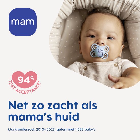 MAM - Perfect Silikon Speen - Siliconen - 0-6 Maanden - Extra Dun - Roze - 2 stuks van Merkloos — afbeelding 2