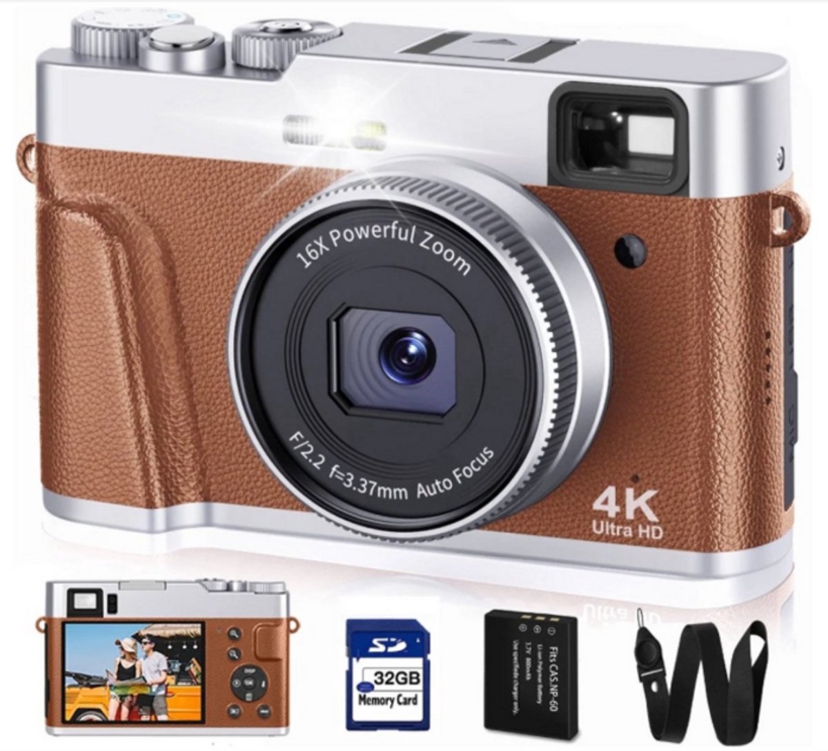 4K Vlogging Camera 48MP met Autofocus