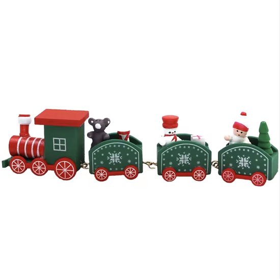 Mini Train De Noël MIK Funshopping - Chemin De Fer Avec Locomotive, Wagons Et Rails (9 Pièces)