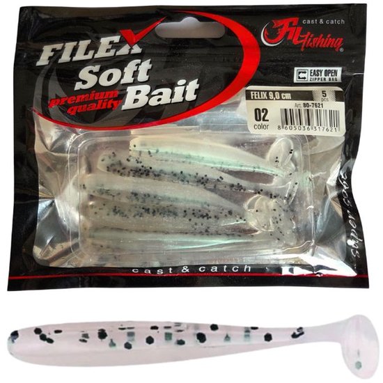 FC's FELIX Softbaits 'Assorti'- 9.0cm - 25 stuks - 5x5 Shads in verschillende kleuren - Shad/Soft Bait - Kunstaas voor Roofvissen - Voordeelpakket van Merkloos — afbeelding 4