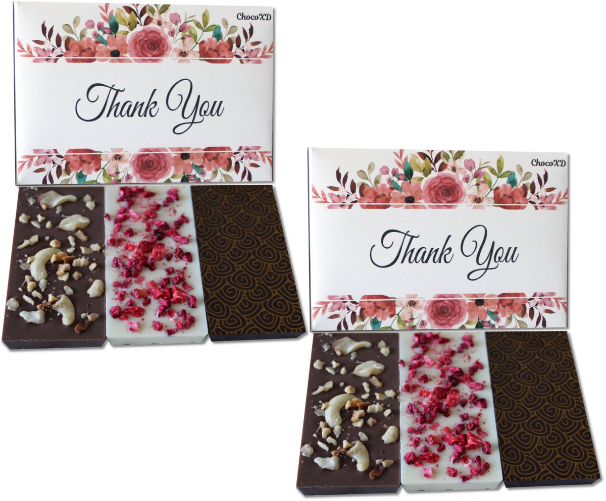 50 stuks Fairtrade Bedankt Chocoladecadeau - Bedankt geschenkdozen grootverpakking- Thank you gift - Handgemaakte Chocolade cadeau - natuurvriendelijke geschenkdoos