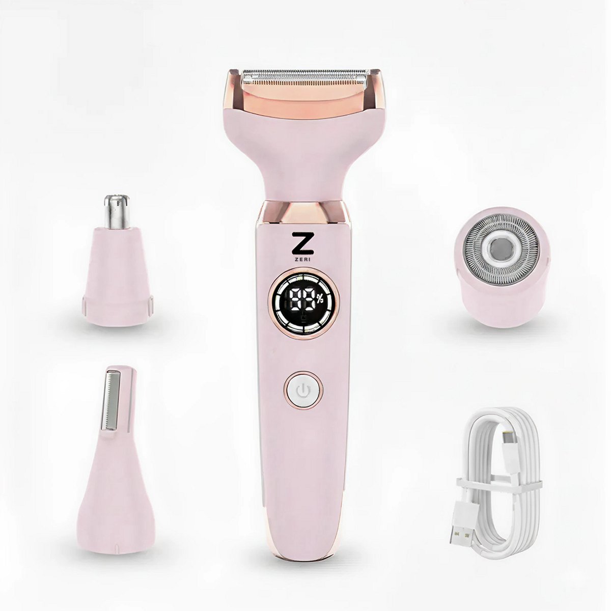 Ladyshave voor Vrouwen - 4 in 1 Scheerapparaat - Oksels - Benen - Neustrimmer - Wenkbrauw - Moederdag - Zeri