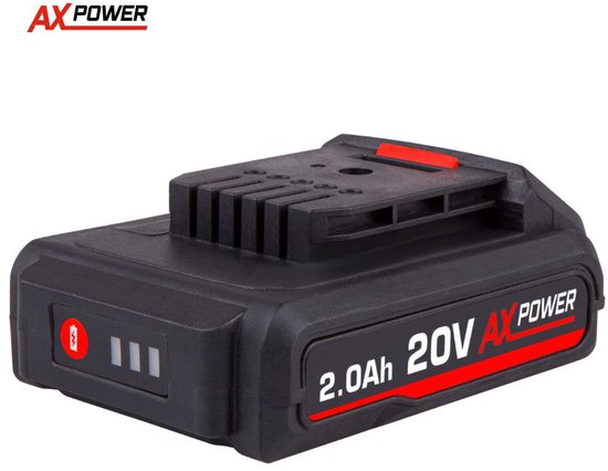 FERM - AX-POWER - CDA1154 - Accu - 20V - 2.0Ah - Oplaadbare accu 20 volt 2.0 Ah - LED indicatielampjes - Geschikt voor snel-laden en laden met adapter - Ook voor FERM FX-Power - ACTION - CDA1167