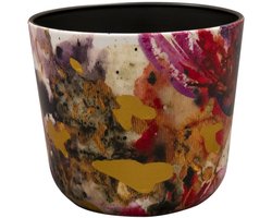 TS Collection - Vaas conisch Sweet magnolia - 14x12 - Metaal & Epoxy - Exclusieve woonitems voor binnen - Handgemaakt - Unieke print - Designed by Lammie
