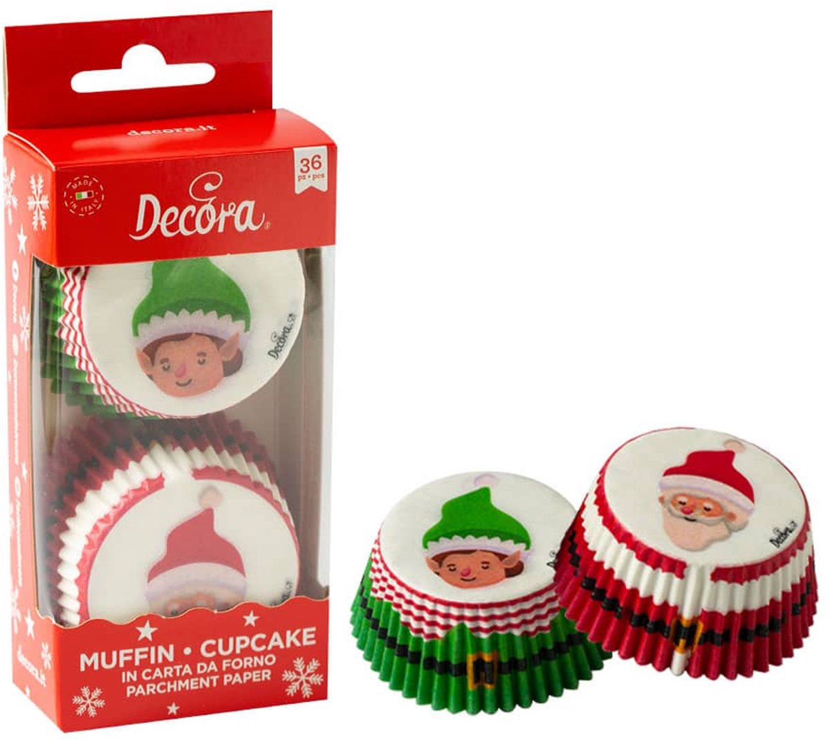 Decora Baking Cups Santa's Elves pk/36