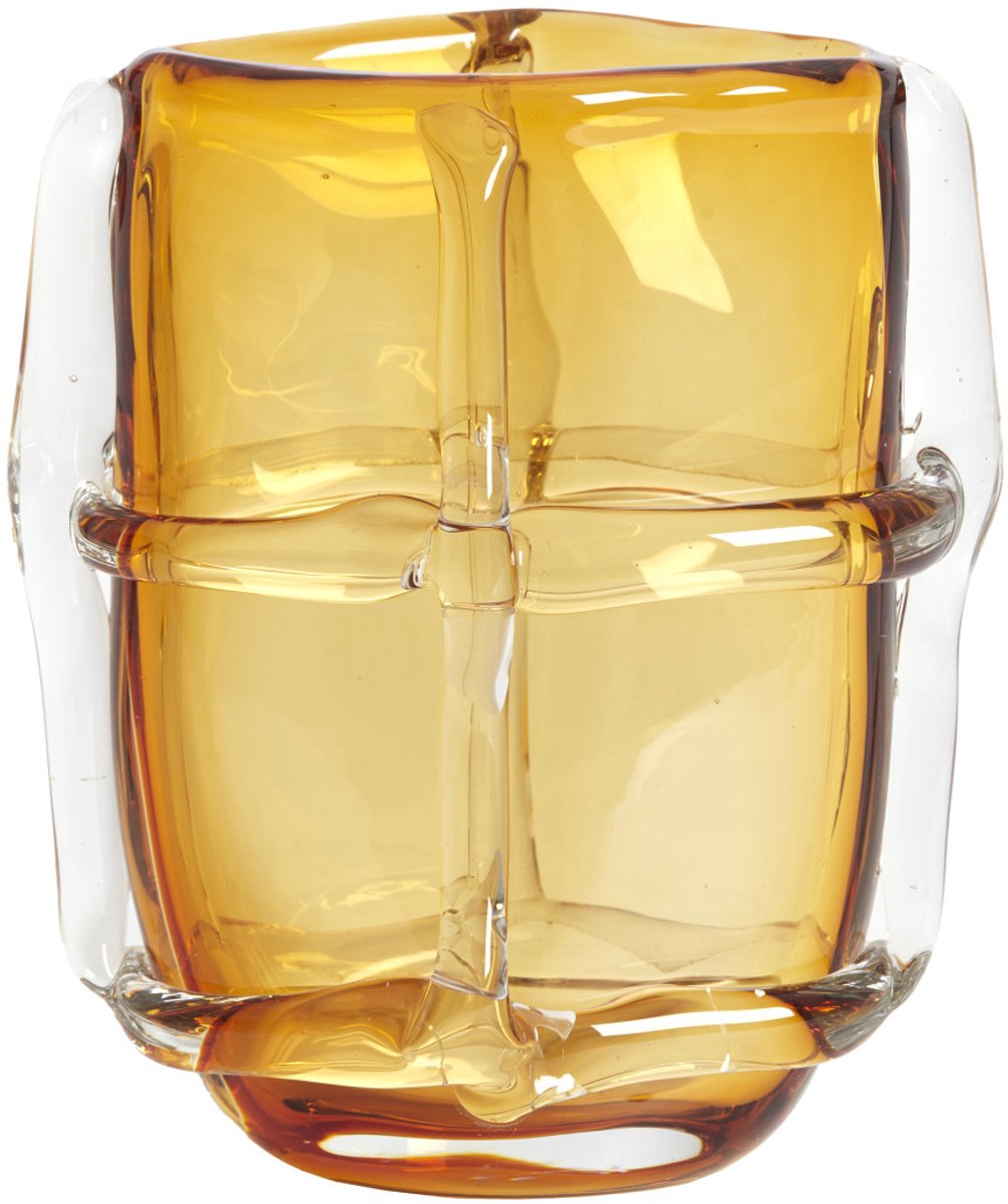windlicht DOLEGA met glas helder+donker bruin – 23x18x33 cm
