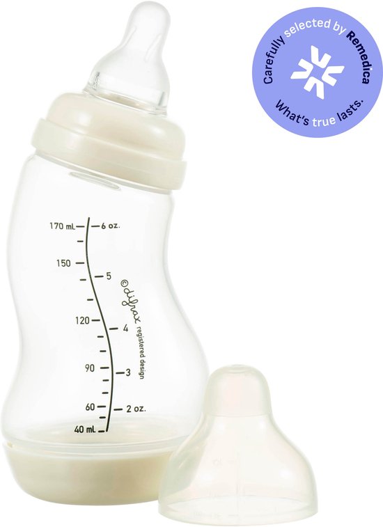 Difrax Natural S-Babyfles - 170 ml - Crème - Anti Colic van Merkloos — afbeelding 2