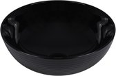 Keramische waskom rond zwart 38,5x38,5x14 cm opbouw Cleo
