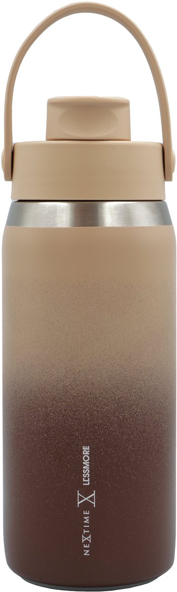 Thermische fles 473 ml (16oz)-95% gerecycled roestvrij staal-Chocoladebruin 'Canvasfles 16'