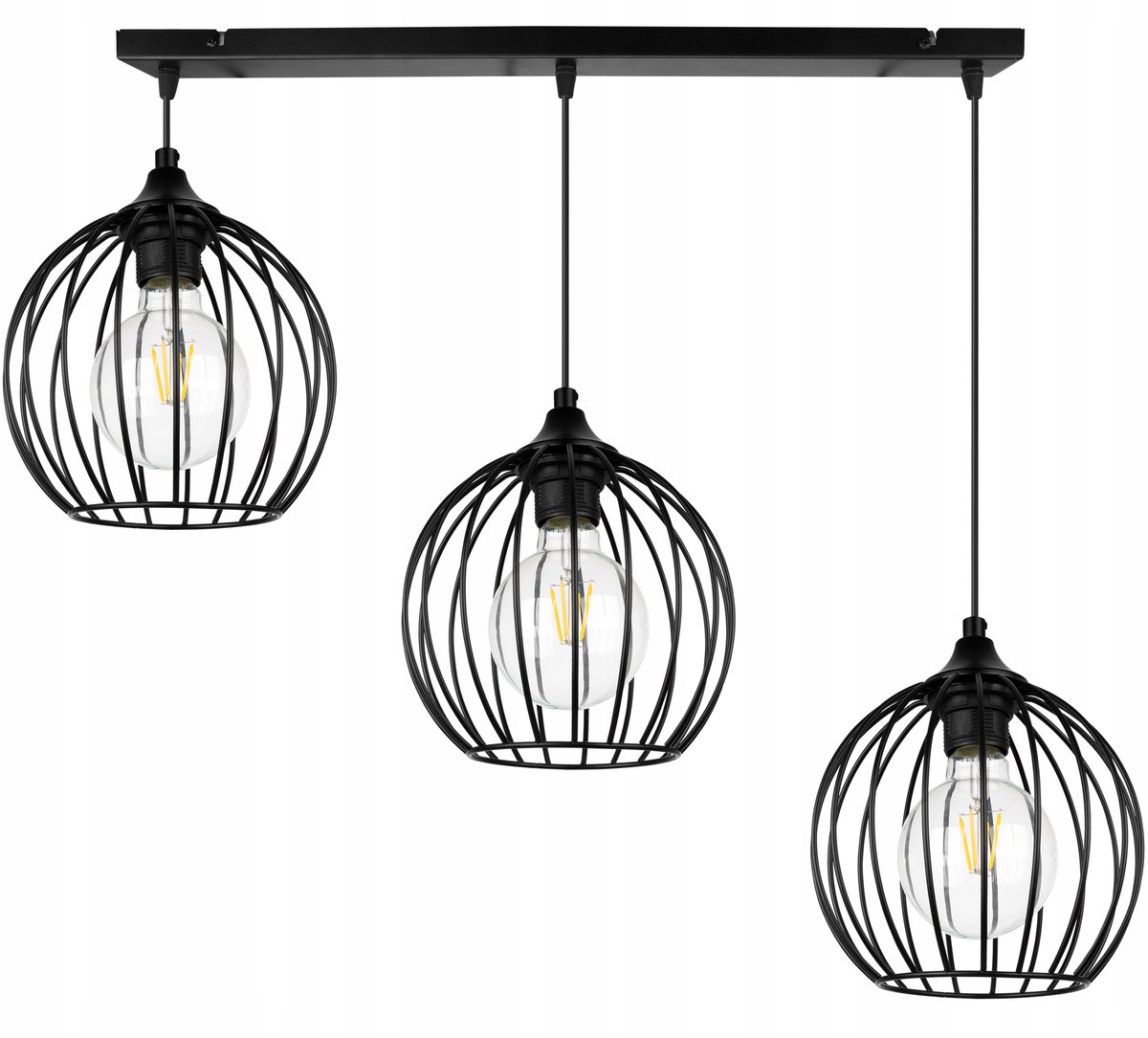 Light Home Toronto 2245/3 – Hanglamp Loft – 3-lichtpunten – Metaal – Draden Design – LED E27 – Verstelbare Hoogte – Modern Industriële Stijl
