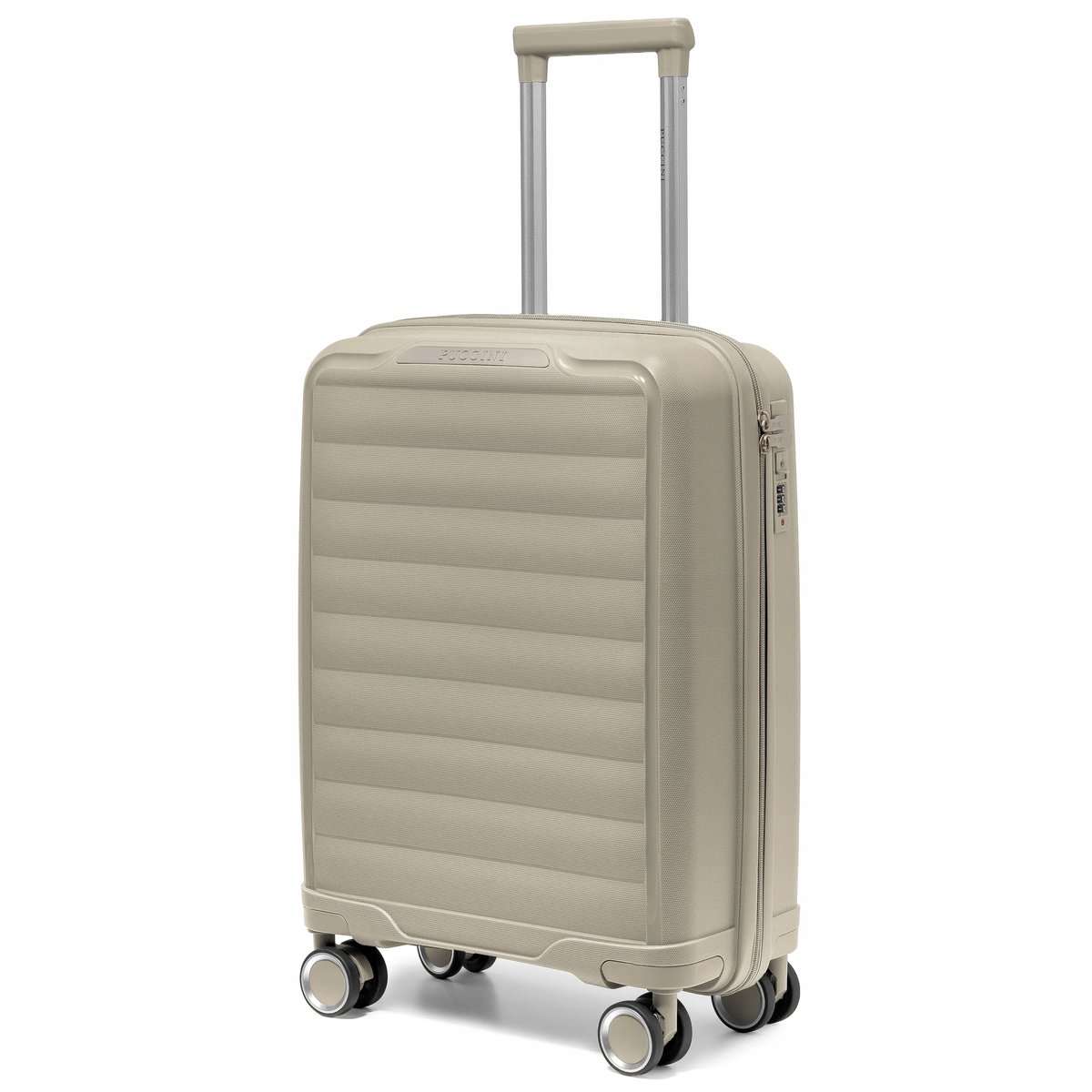Puccini Turijn Handtaskoffer 54cm PP Lichtgewicht 4 Wielen Beige