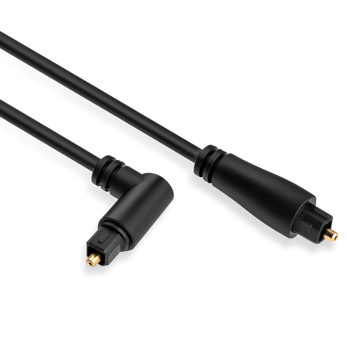 Optische kabel - Haaks - Enkel afgeschermd - 1 meter - Zwart - Allteq