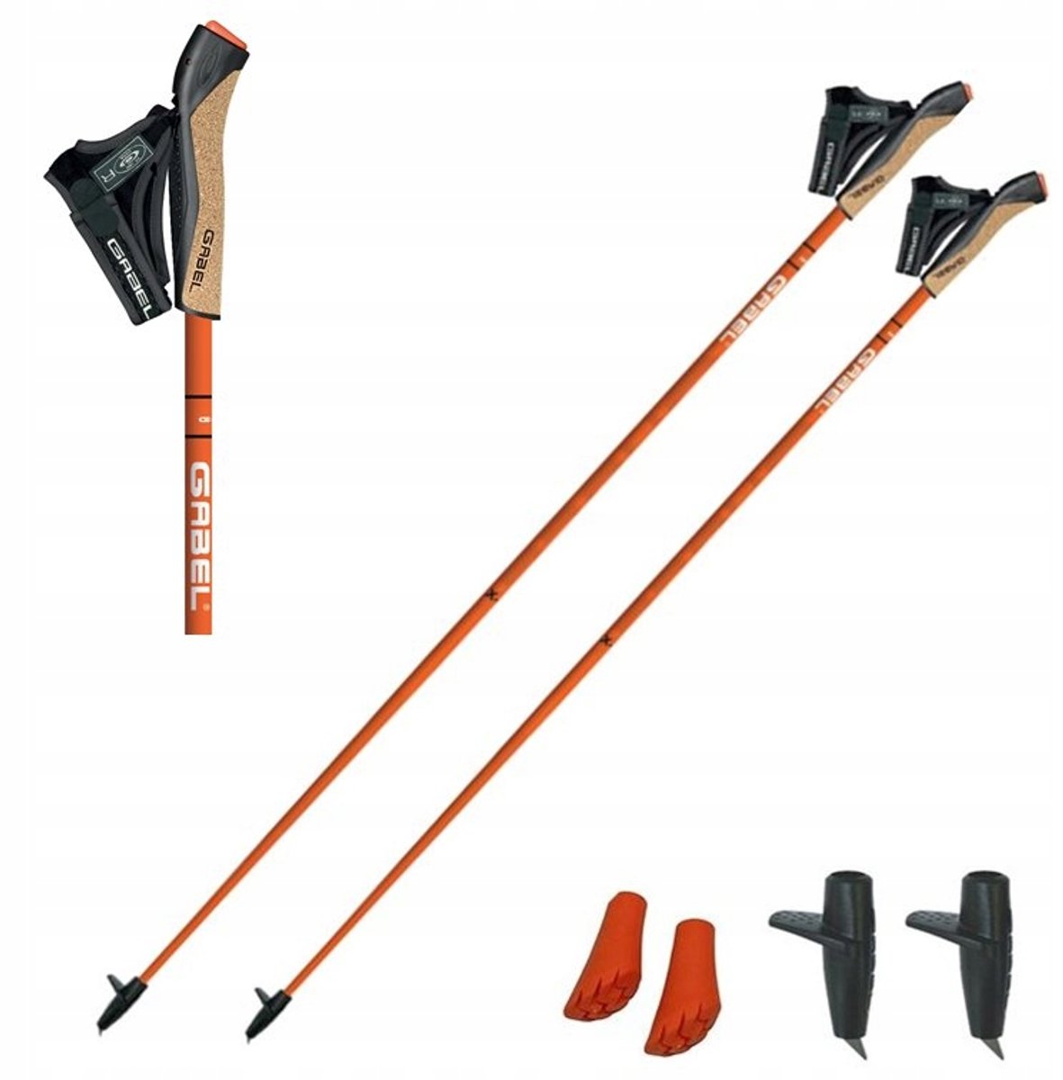 Gabel X-1.35 Active Nordic Walking Stokken 110 cm - Lichtgewicht Carbon