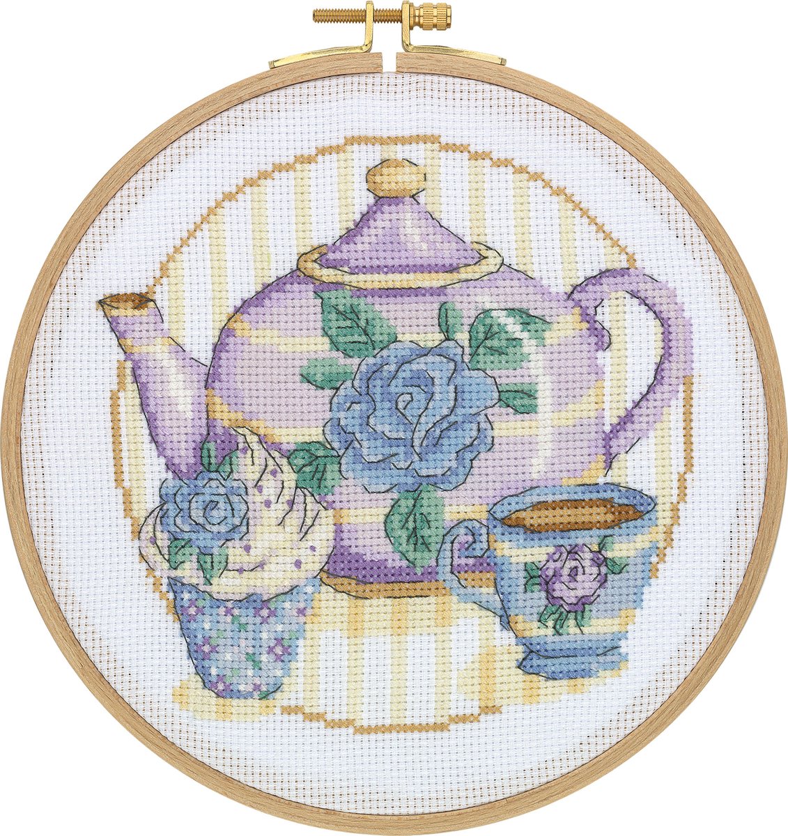 Borduurpakket My Cross Stitch - Tijd voor Koffie - Met houten ring