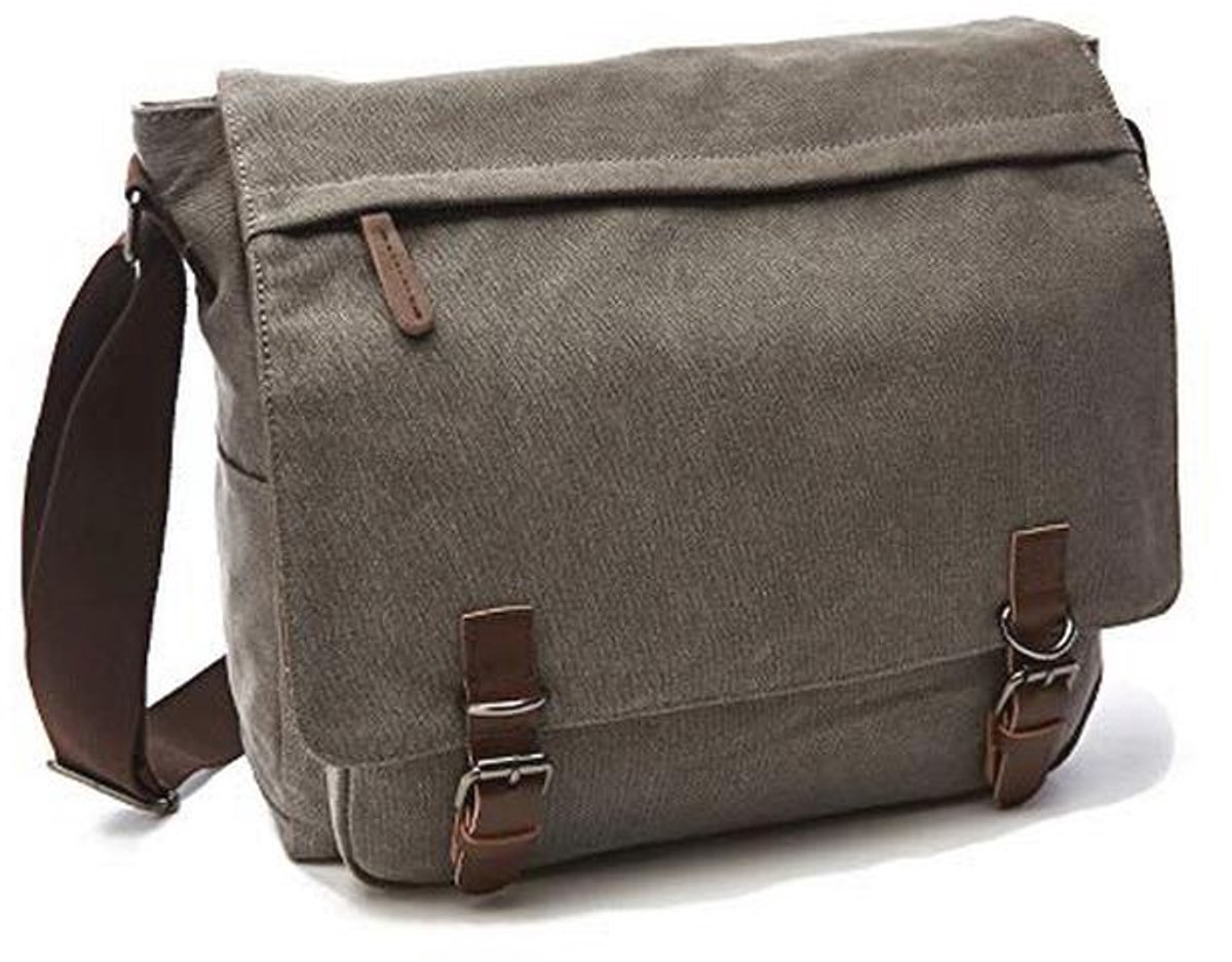 Stijlvolle Canvas Schoudertas voor Mannen - Laptop en Schooltas