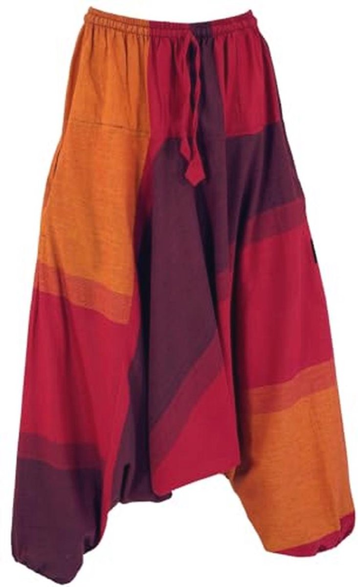 Harembroek met mandala, katoen, dames, bruin, maat 40