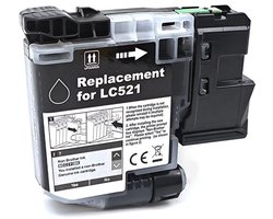 Inktcartridge Geschikt voor Brother LC-521 | Zwart Geschikt voor Brother DCP-J1260W - DCP-J1310DW - DCP-J1313DW - DCP-J1360DW - DCP-J1460DW