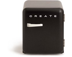 CREATE - Koelkast in retrostijl - Zwart - Handvat Gebroken wit - FRIDGE RETRO 48L