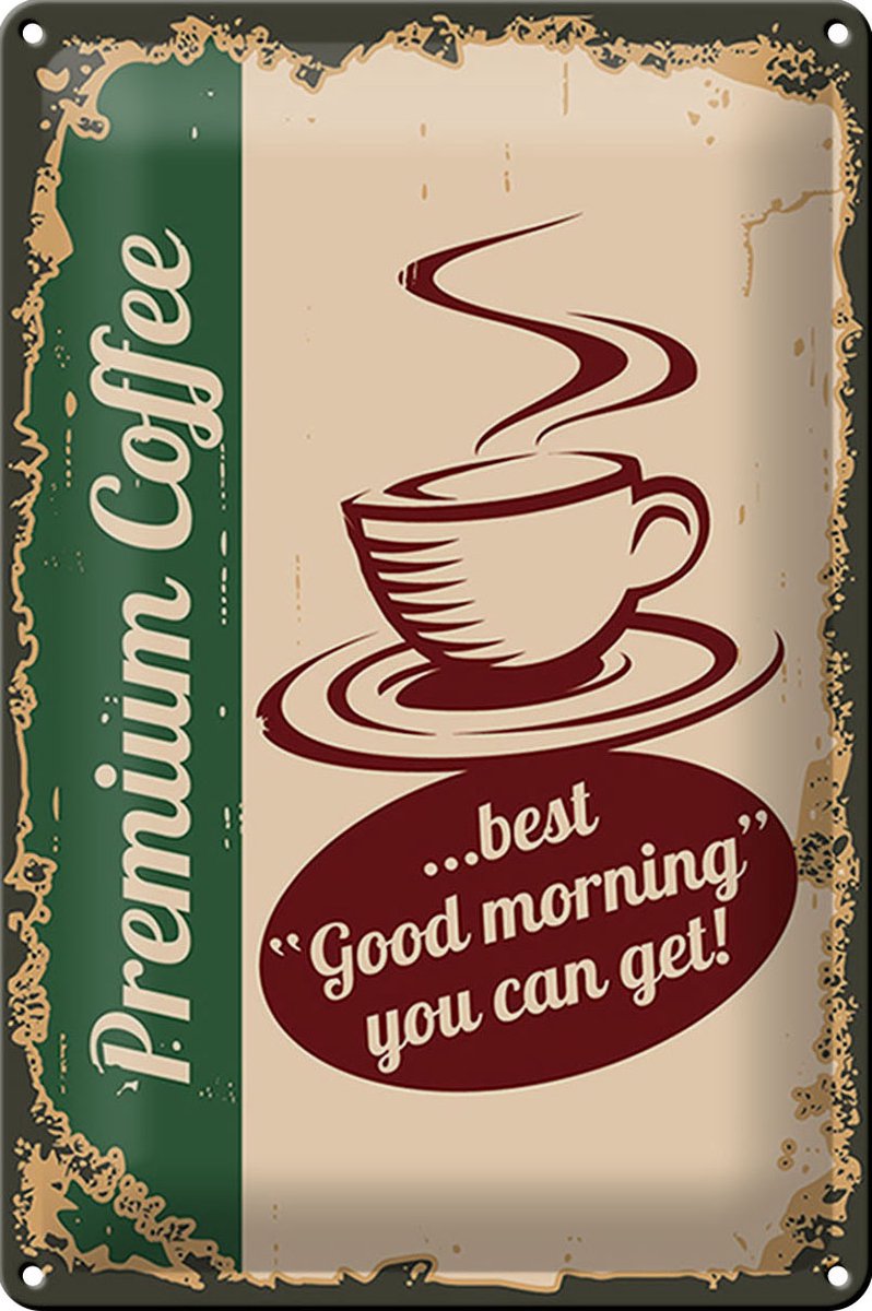 Blechschild Retro 20x30cm Kaffee Premium Coffee