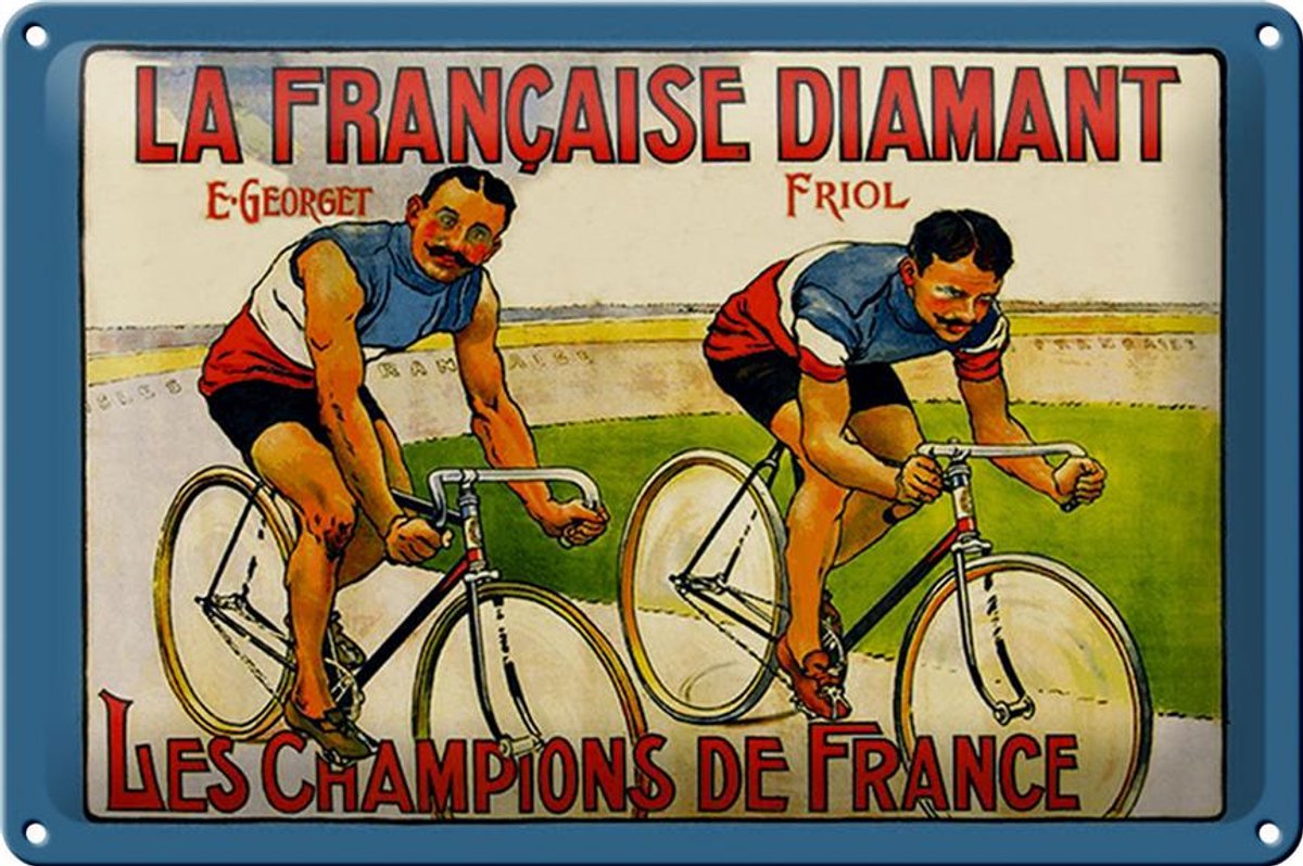 Blechschild Retro 30x20cm Fahrrad la francaise Diamant