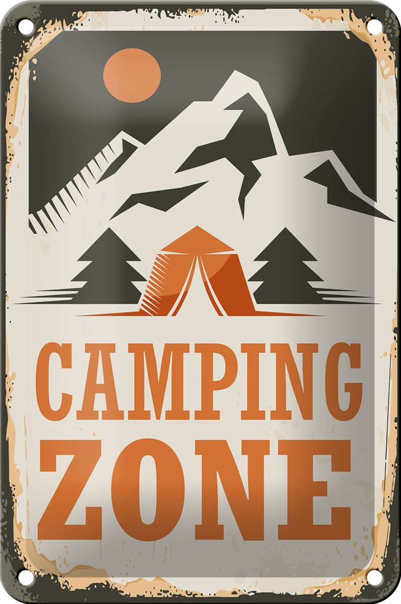 Blechschild Camping 12x18cm Camping Zone Outdoor
