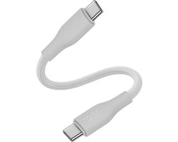 Korte usb C kabel - Super fast charge en quick charging - Oplaadkabel - Datakabel - Snellader - Geschikt voor Samsung galaxy telefoon en tab - 30cm - Kort - Stevig - Lange levensduur - Wit