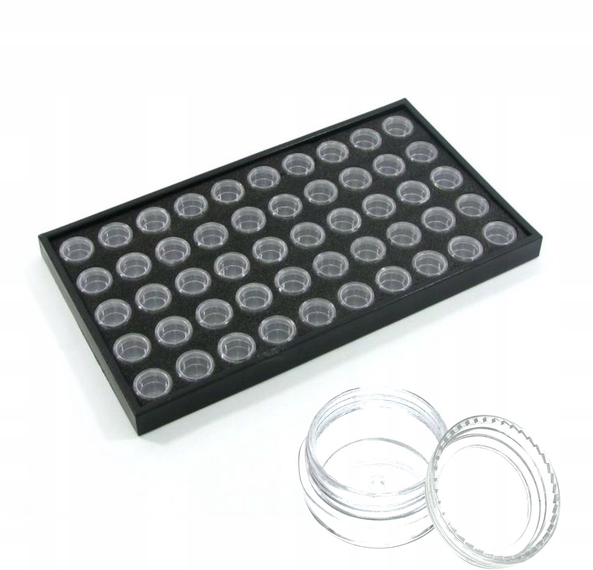 Opbergdoos met 50 potjes voor nail art en decoraties