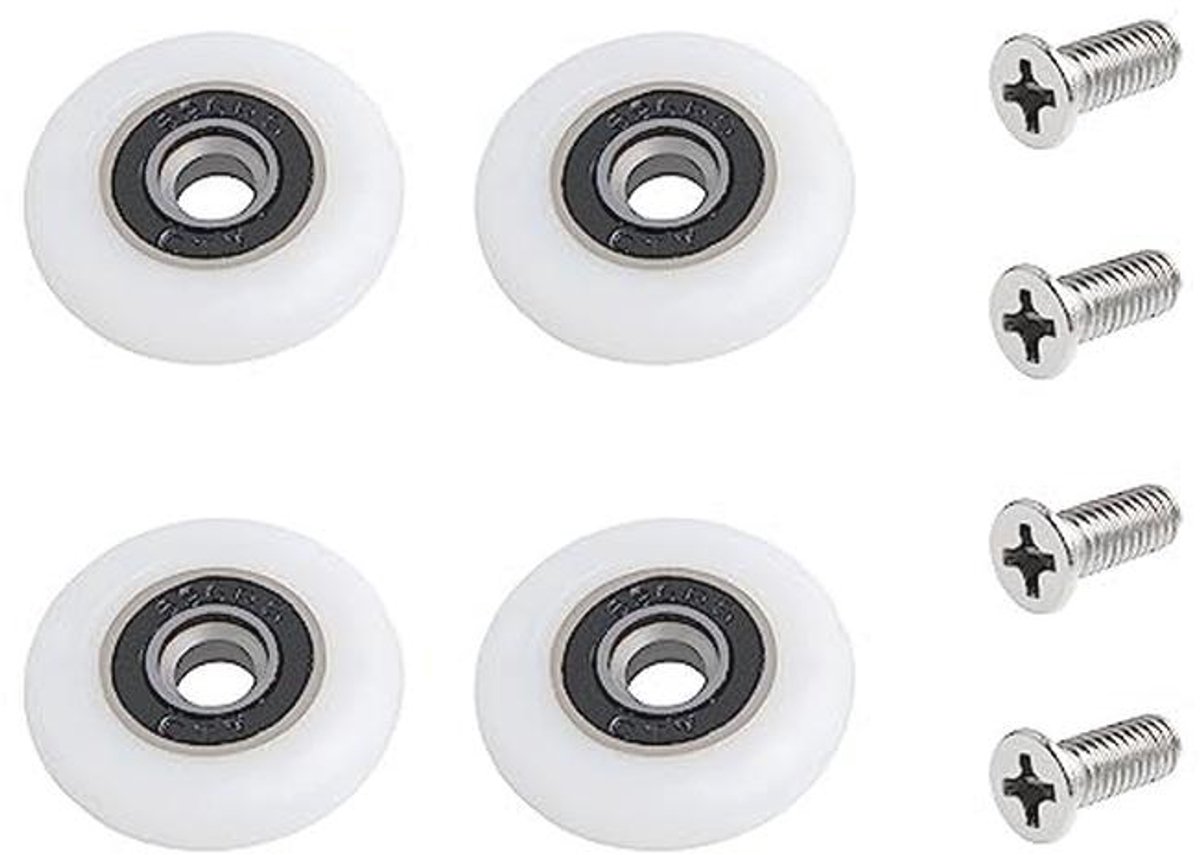 Douchedeurrollen 25 mm - Set van 4 Reservewielen voor Douchecabine en Schuifdeur
