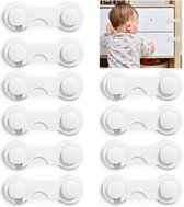 Nifkos kinderslot voor Lades en Kastjes - 8 Stuks - Wit - Ladebeveiliging - Veiligheidshaakjes - Kastslot - Kindersloten - Kastbeveiliging Baby