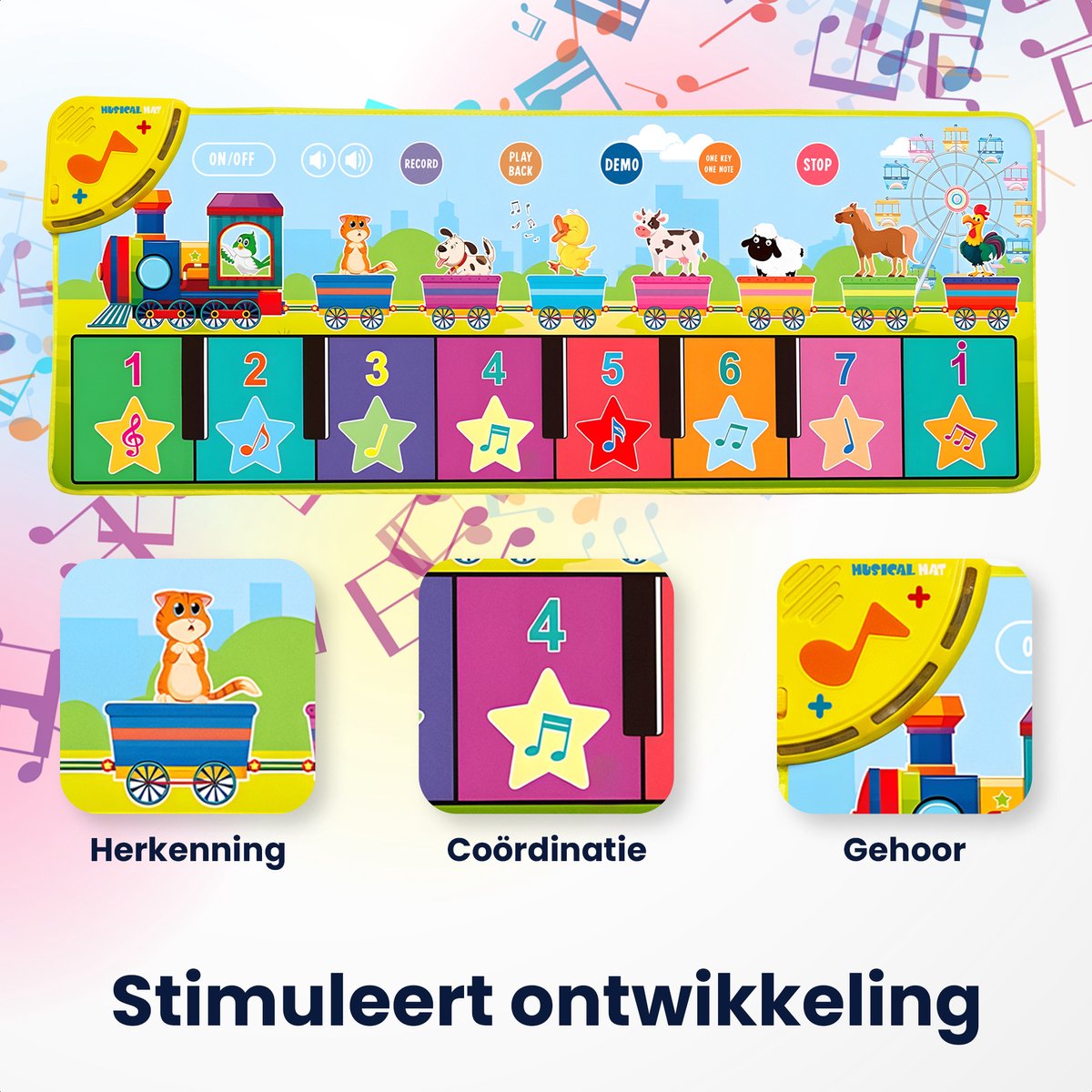 Magische Kinder Pianomat - Muziekmat - Speelgoed 2 Jaar - Speelgoed 3 Jaar - Speelgoed 4 Jaar - Speelgoed 5 Jaar - Montessori Speelgoed - Educatief Speelgoed - Jongens Speelgoed - Meisjes Speelgoed - Kinderspeelgoed — afbeelding 4